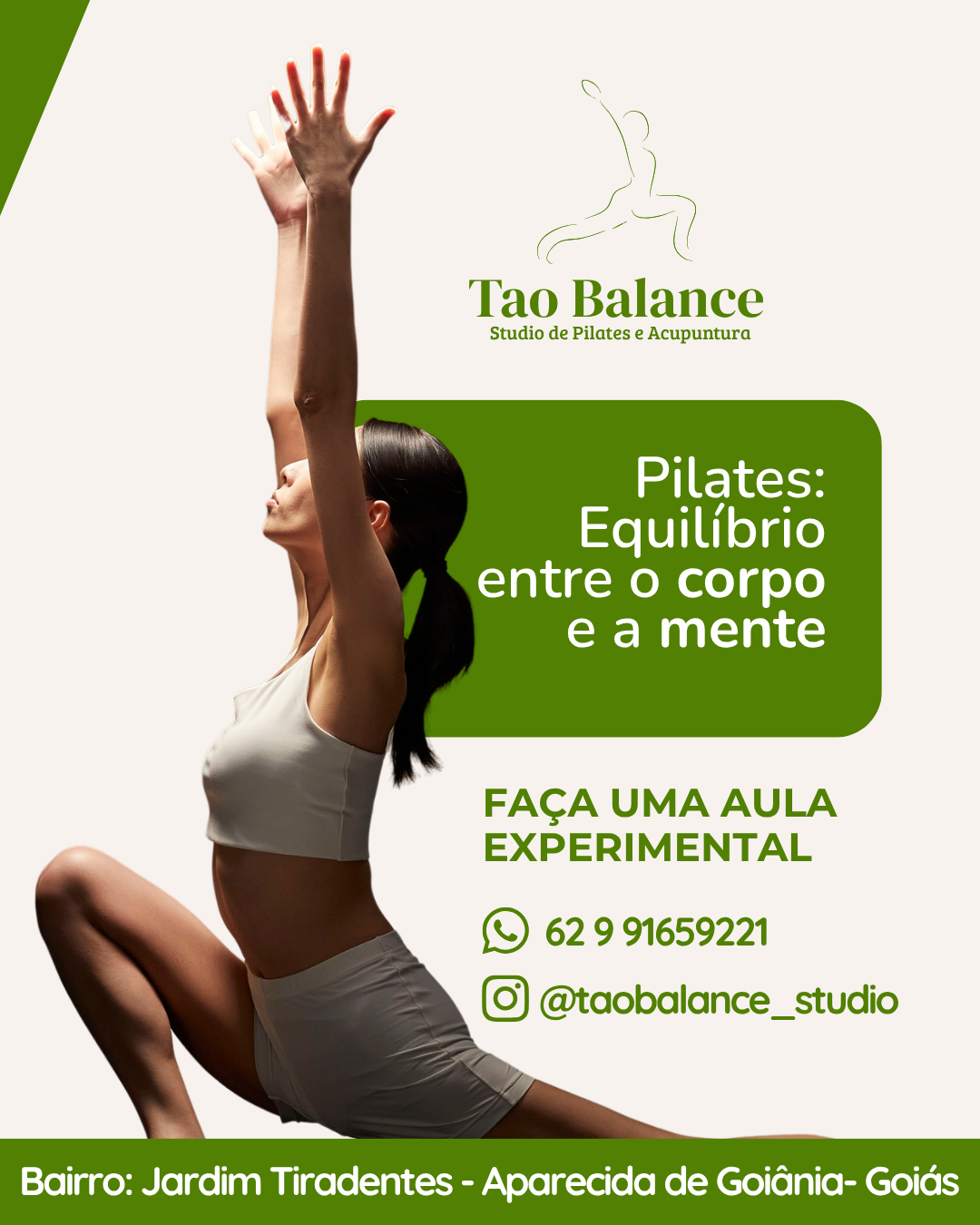 Faça uma aula experimental de Pilates no Tao Balance, equilíbrio entre corpo e mente